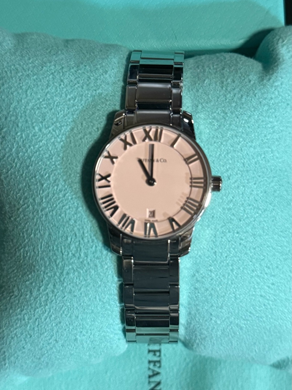 Tiffany & Co. Women's Stainless Steel Pink Dial Watch